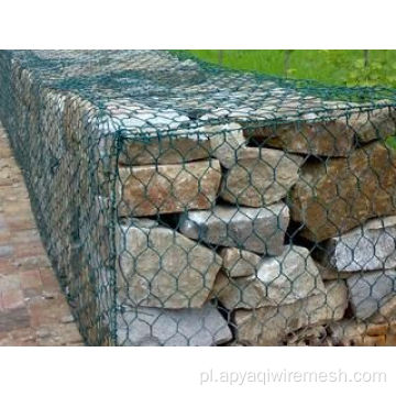 Ocynkowane sześciokątne tkane gabion koszyk kamienny gabion
